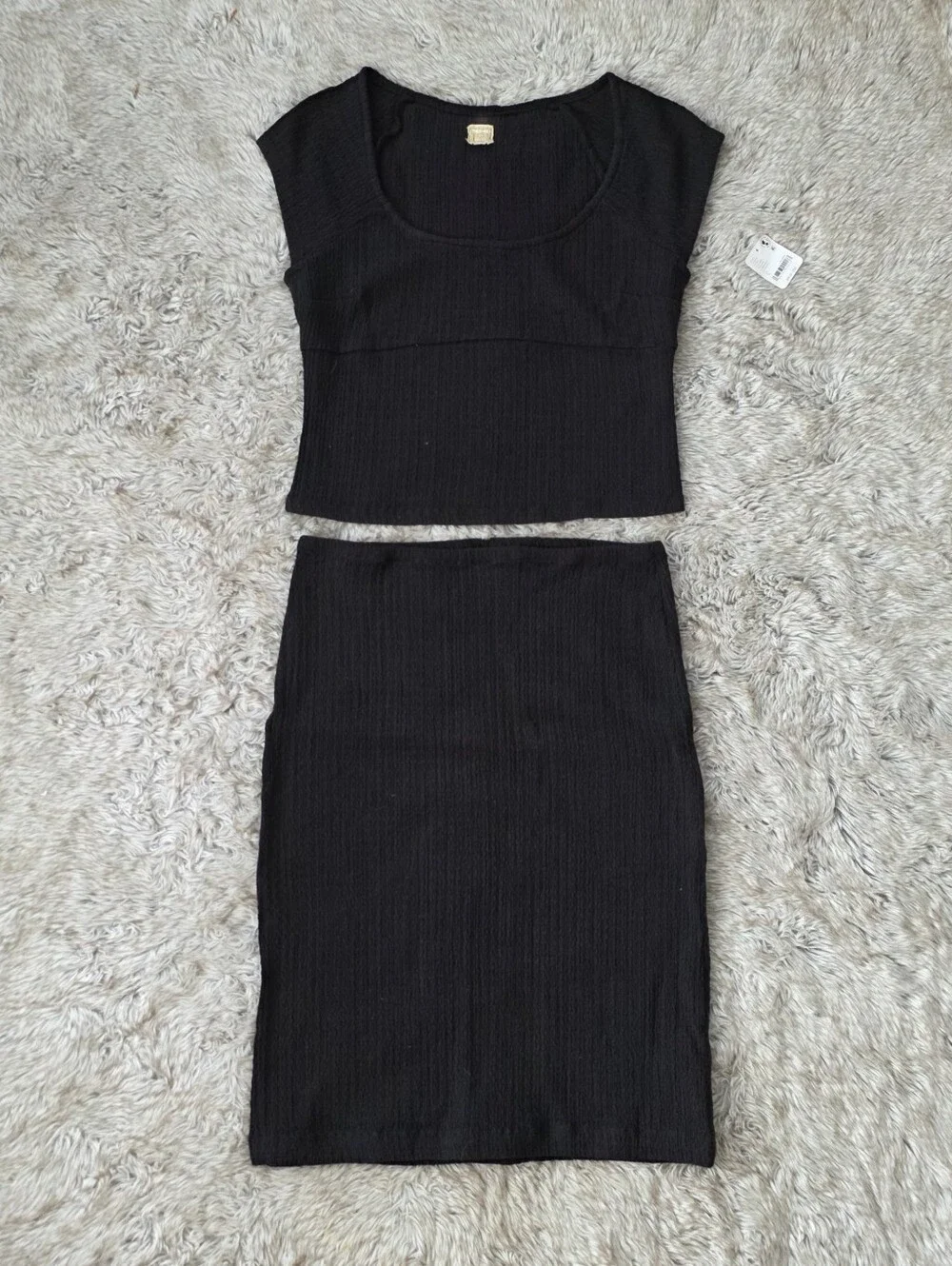 Free People Free-est Selene Bodycon Skirt Set Black Women's Size Large
